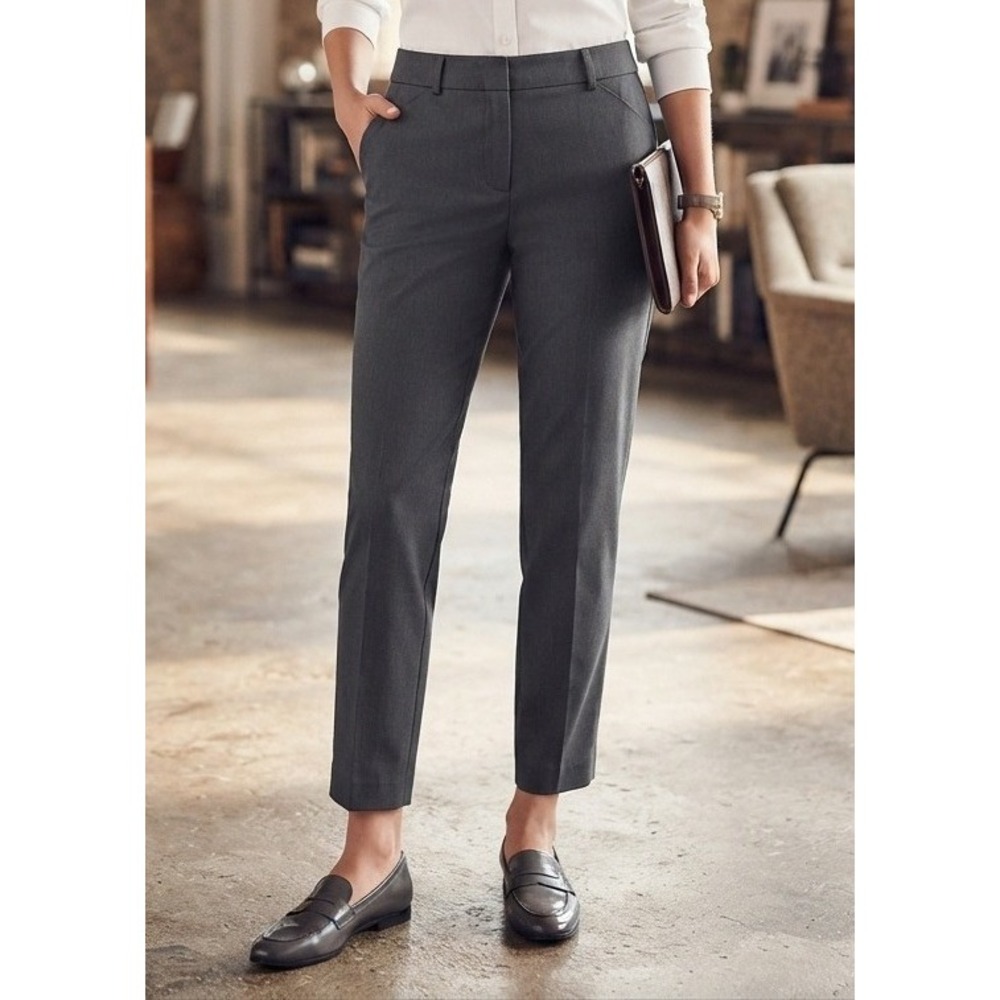Zac & Rachel Ankle Pants Tapered Womens 16 Gray Rayon Stretch Career Office Work